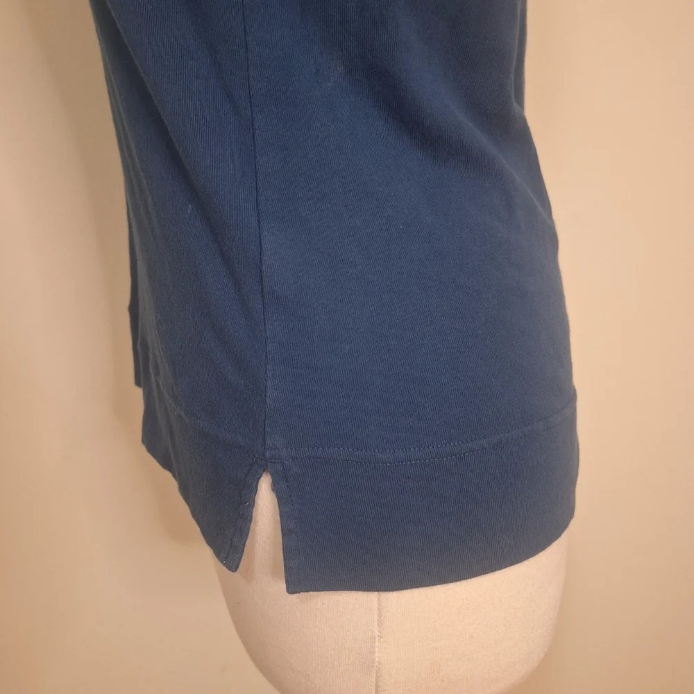 Tory Burch 4 logo button  cotton polo shirt SZ L - Picture 5 of 8